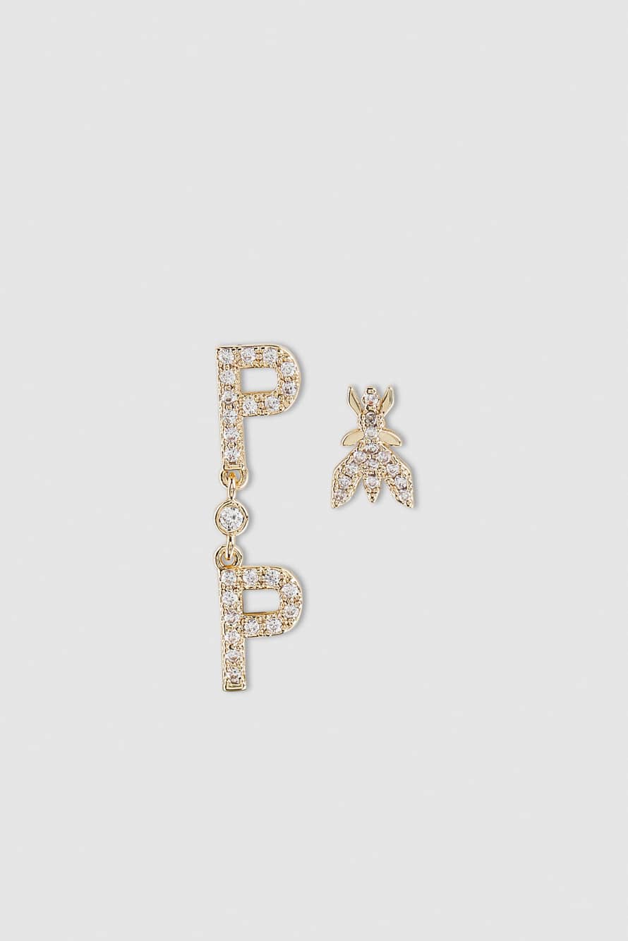 Letters & Fly earrings, Gold, Patrizia Pepe