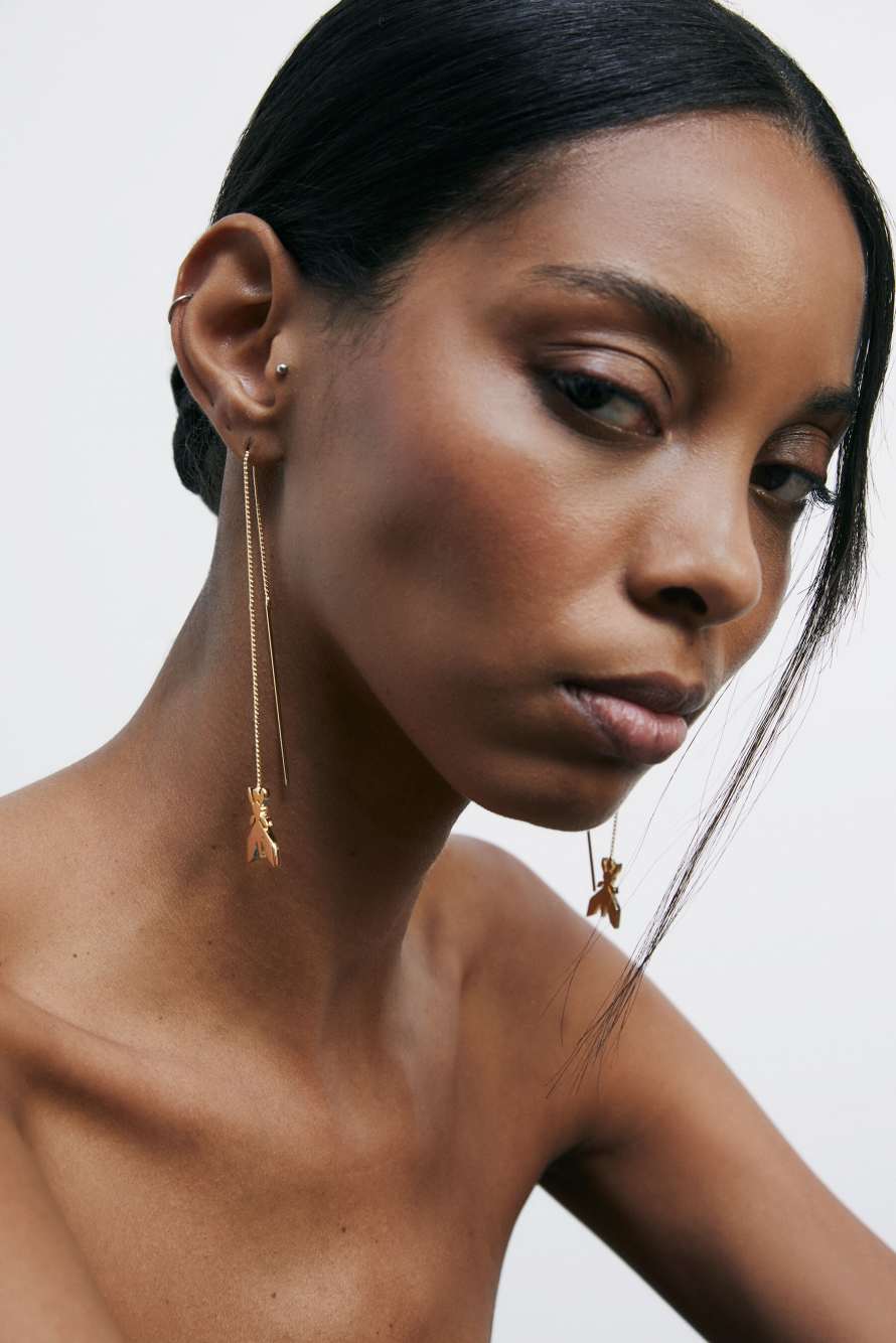 Fly pendant earrings, Gold, Patrizia Pepe