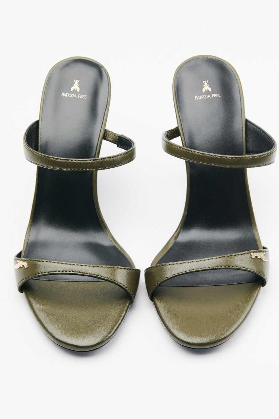 Босоножки Minimal Shape glossy, зелёный, Patrizia Pepe