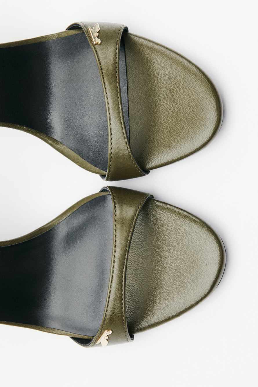 Босоножки Minimal Shape glossy, зелёный, Patrizia Pepe