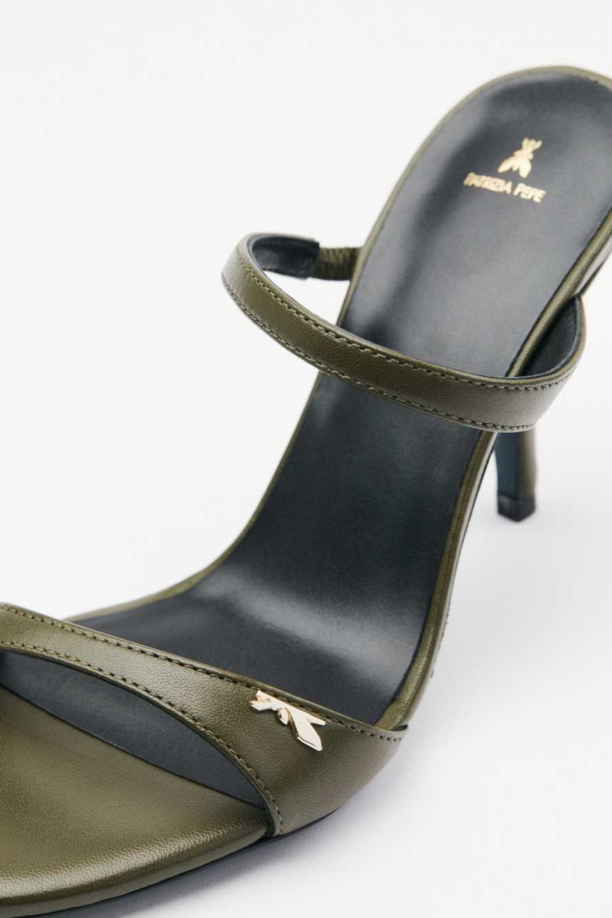 Босоножки Minimal Shape glossy, зелёный, Patrizia Pepe