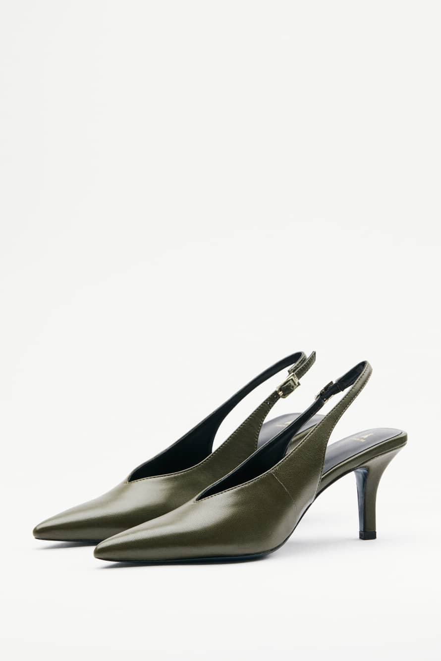Туфли slingback Minimal Shape, зелёный, Patrizia Pepe
