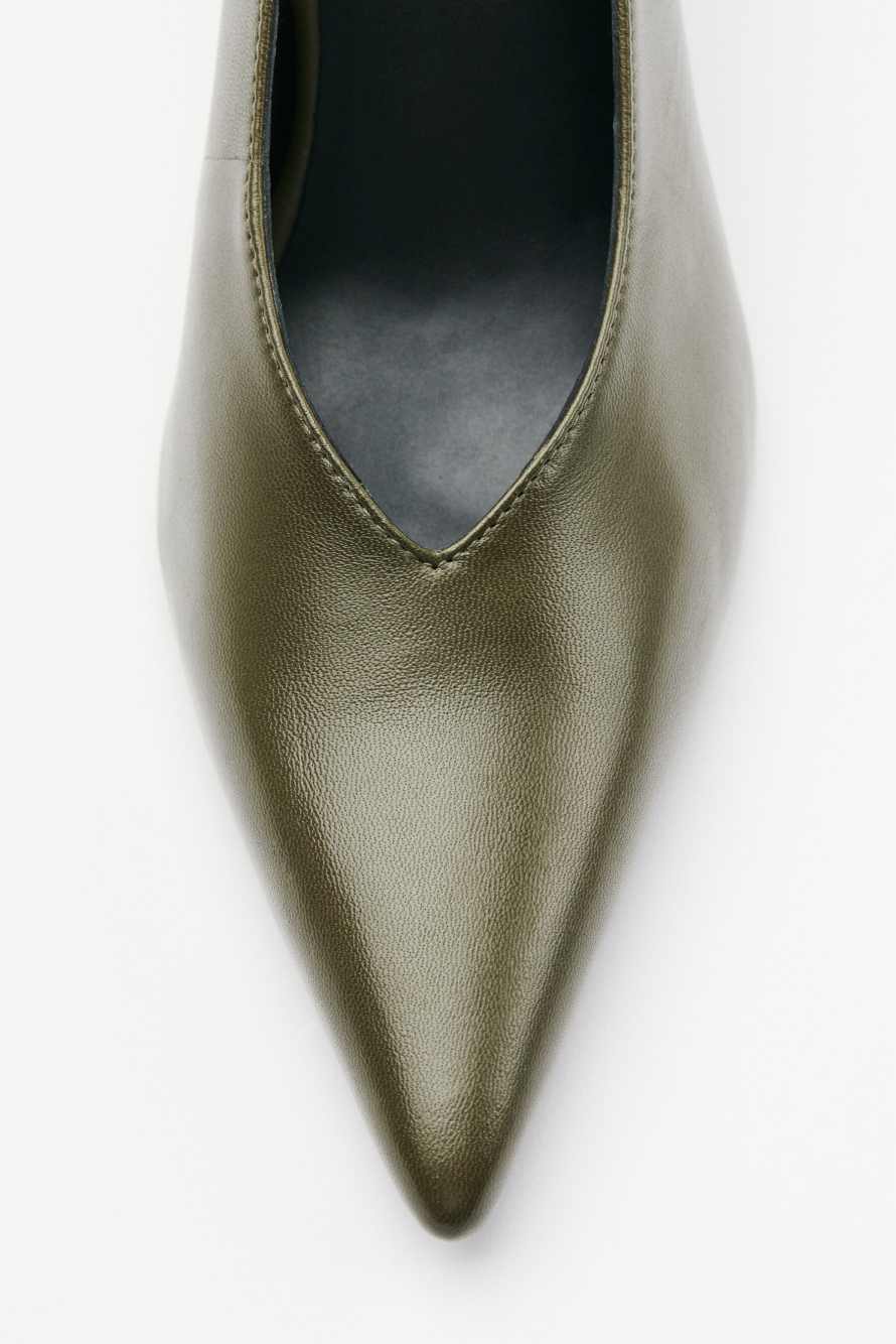 Туфли slingback Minimal Shape, зелёный, Patrizia Pepe