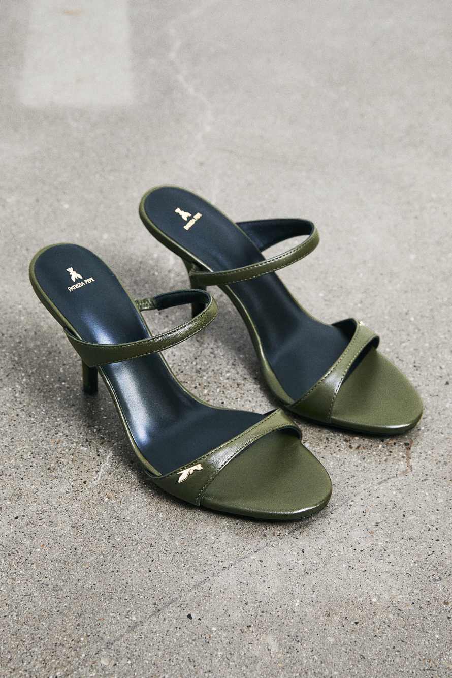 Босоножки Minimal Shape glossy, зелёный, Patrizia Pepe