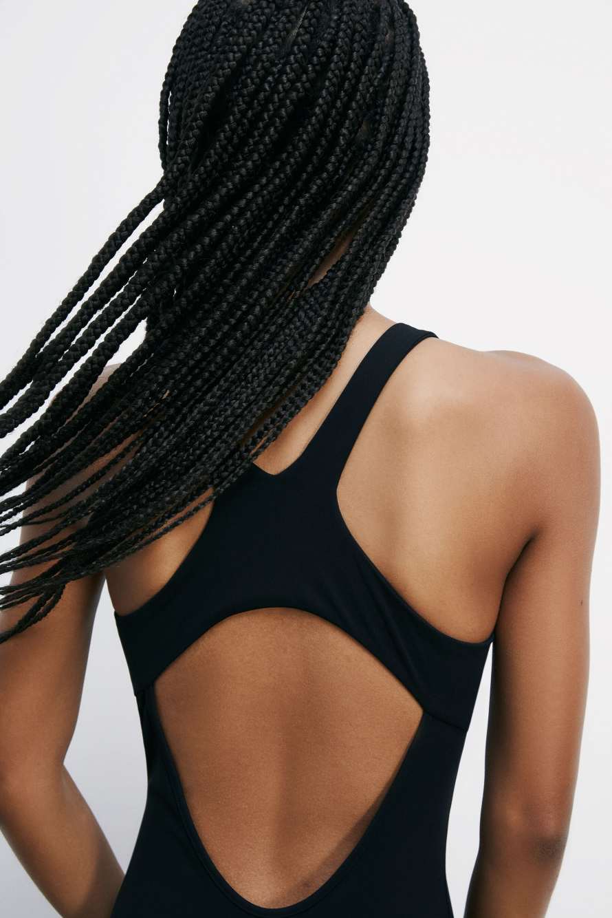 Облегающий комбинезон из джерси, Черный, Patrizia Pepe