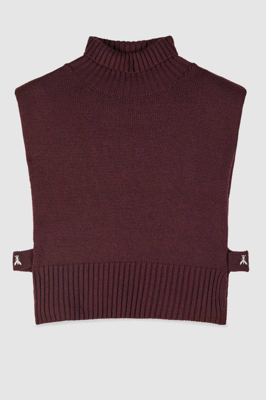 Knitted vest with high collar, Bordeaux, Patrizia Pepe