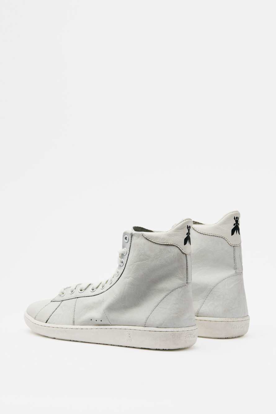 Сникеры HI-SKIN линейки '93 из кожи с мятым эффектом, Белый, Patrizia Pepe