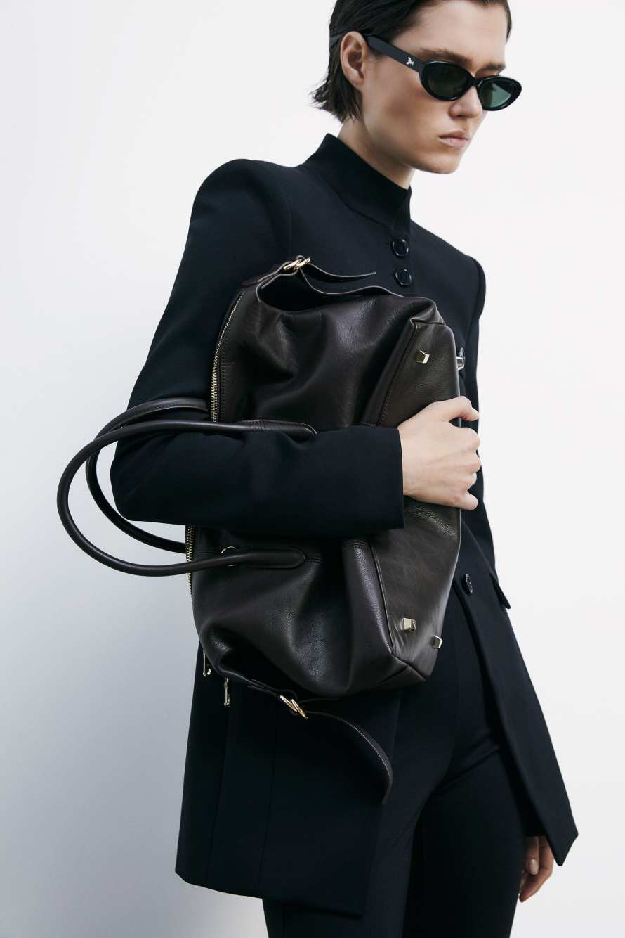 Кожаная сумка-саквояж New Business, коричневый, Patrizia Pepe