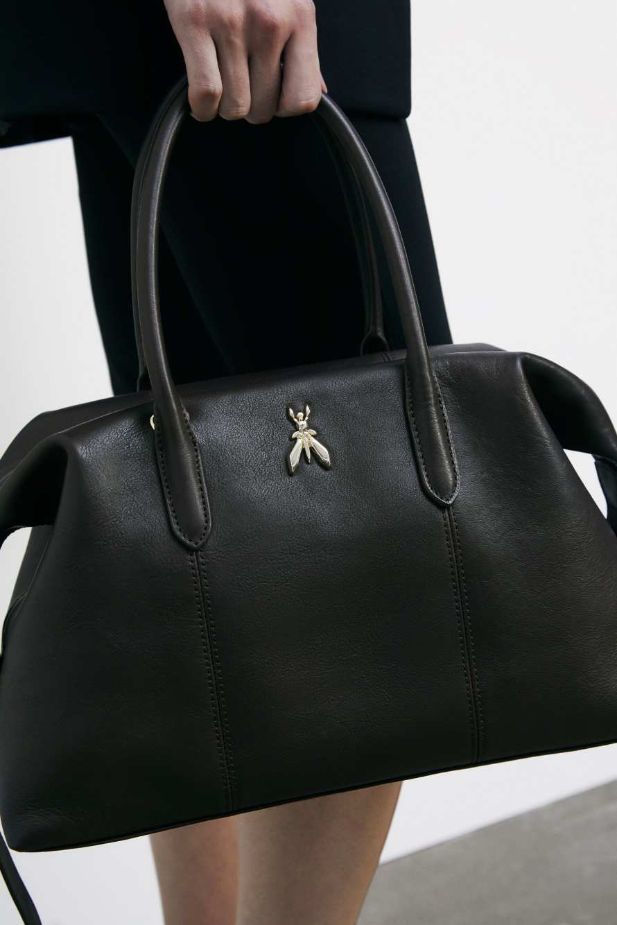 Кожаная сумка-саквояж New Business, коричневый, Patrizia Pepe