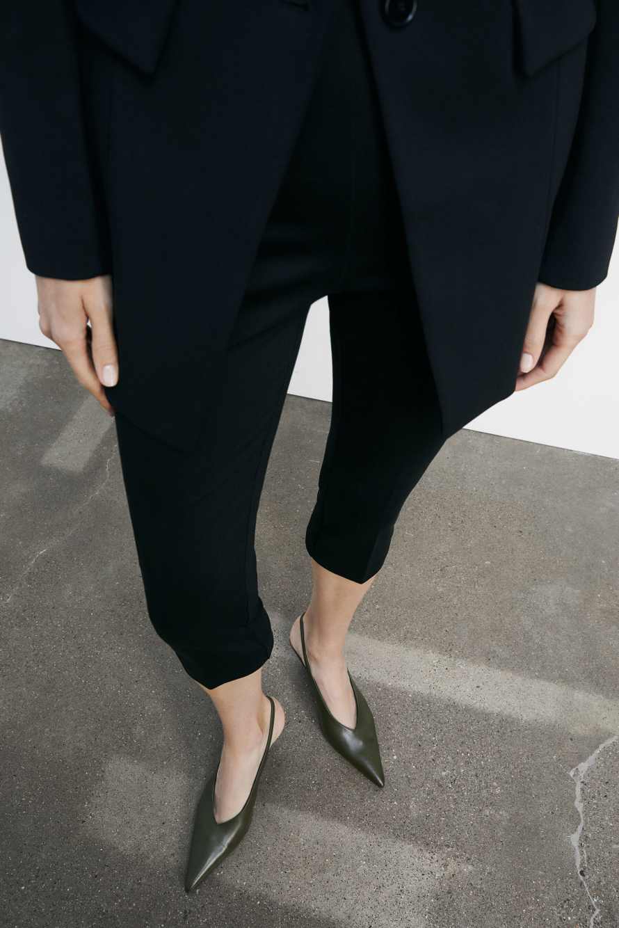 Туфли slingback Minimal Shape, зелёный, Patrizia Pepe