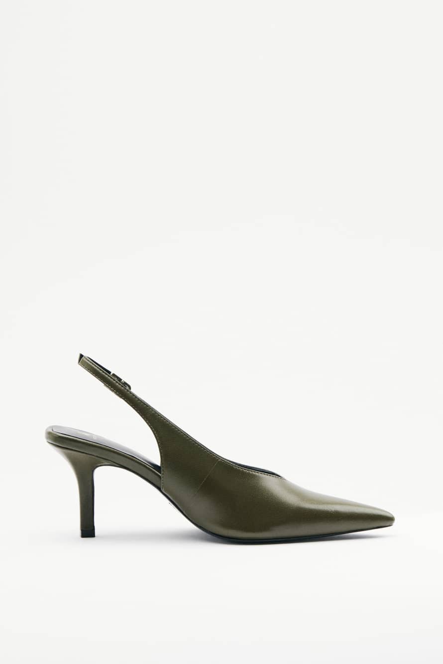 Туфли slingback Minimal Shape, зелёный, Patrizia Pepe