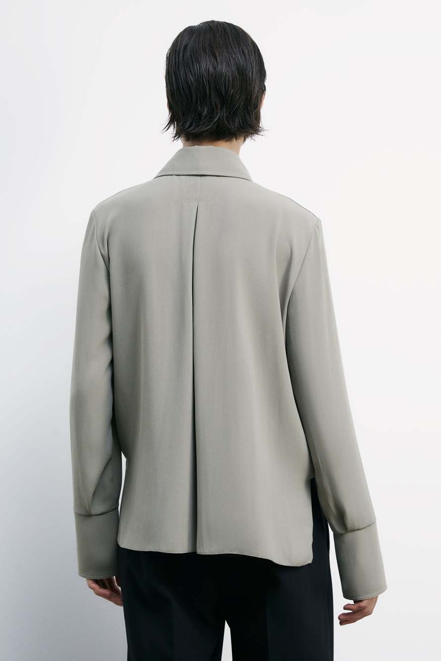 Viscose blouse with removable sash, Beige, Patrizia Pepe