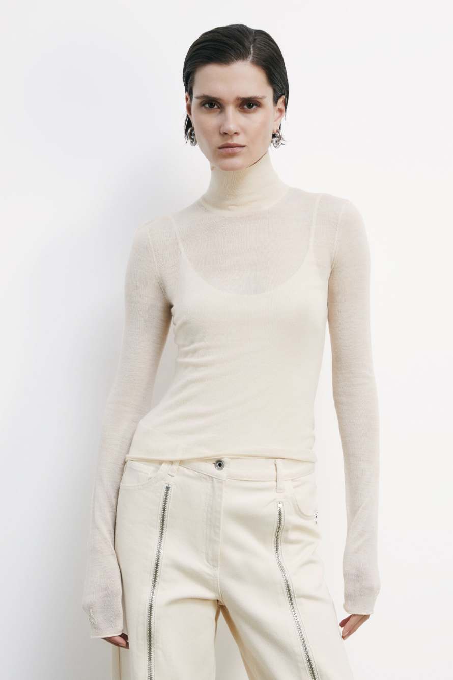 Водолазка из легкой шерсти, Белый, Patrizia Pepe
