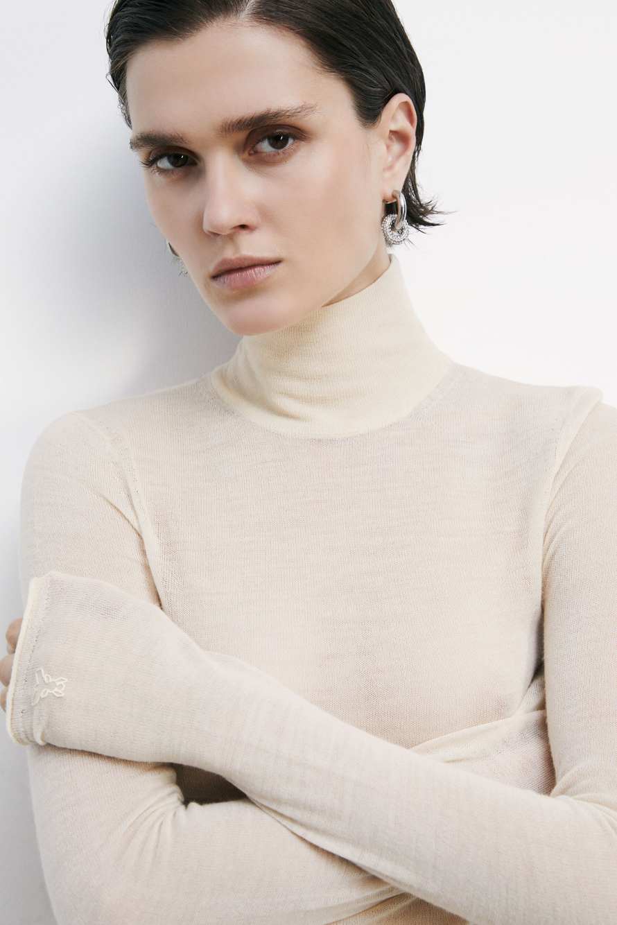 Водолазка из легкой шерсти, Белый, Patrizia Pepe