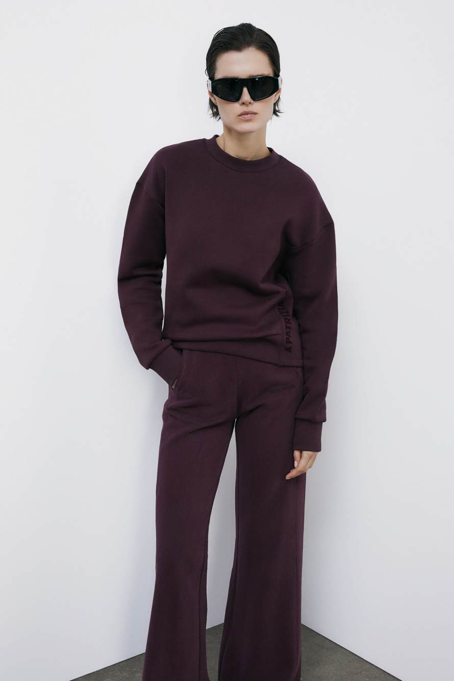 Racing sweatshirt with logo, Bordeaux, Patrizia Pepe