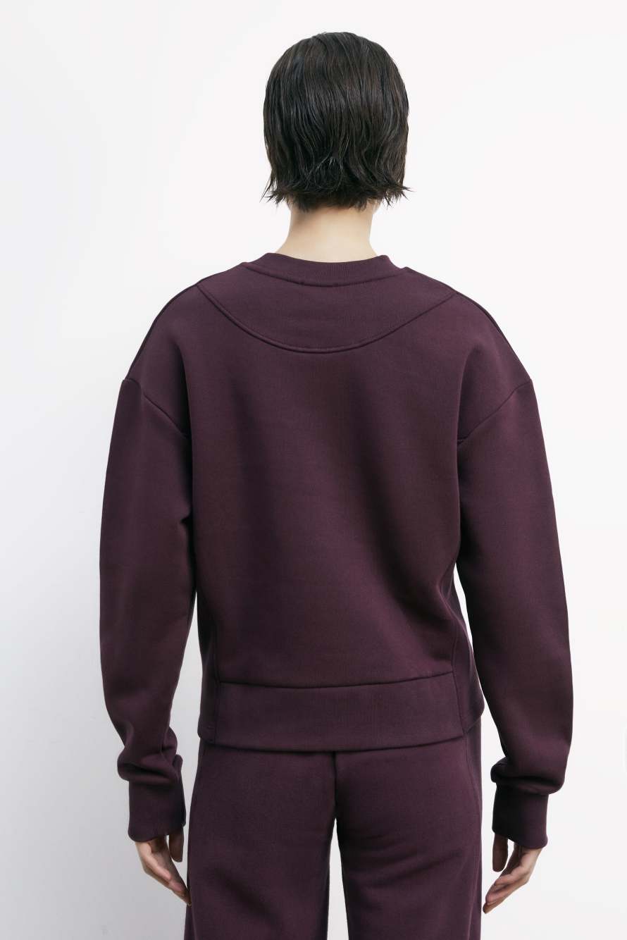 Racing sweatshirt with logo, Bordeaux, Patrizia Pepe