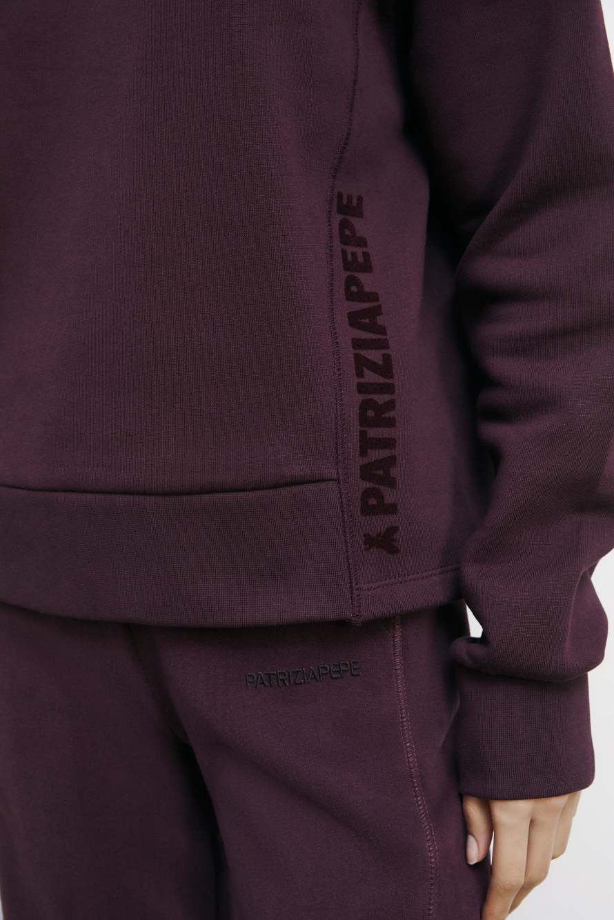 Racing sweatshirt with logo, Bordeaux, Patrizia Pepe
