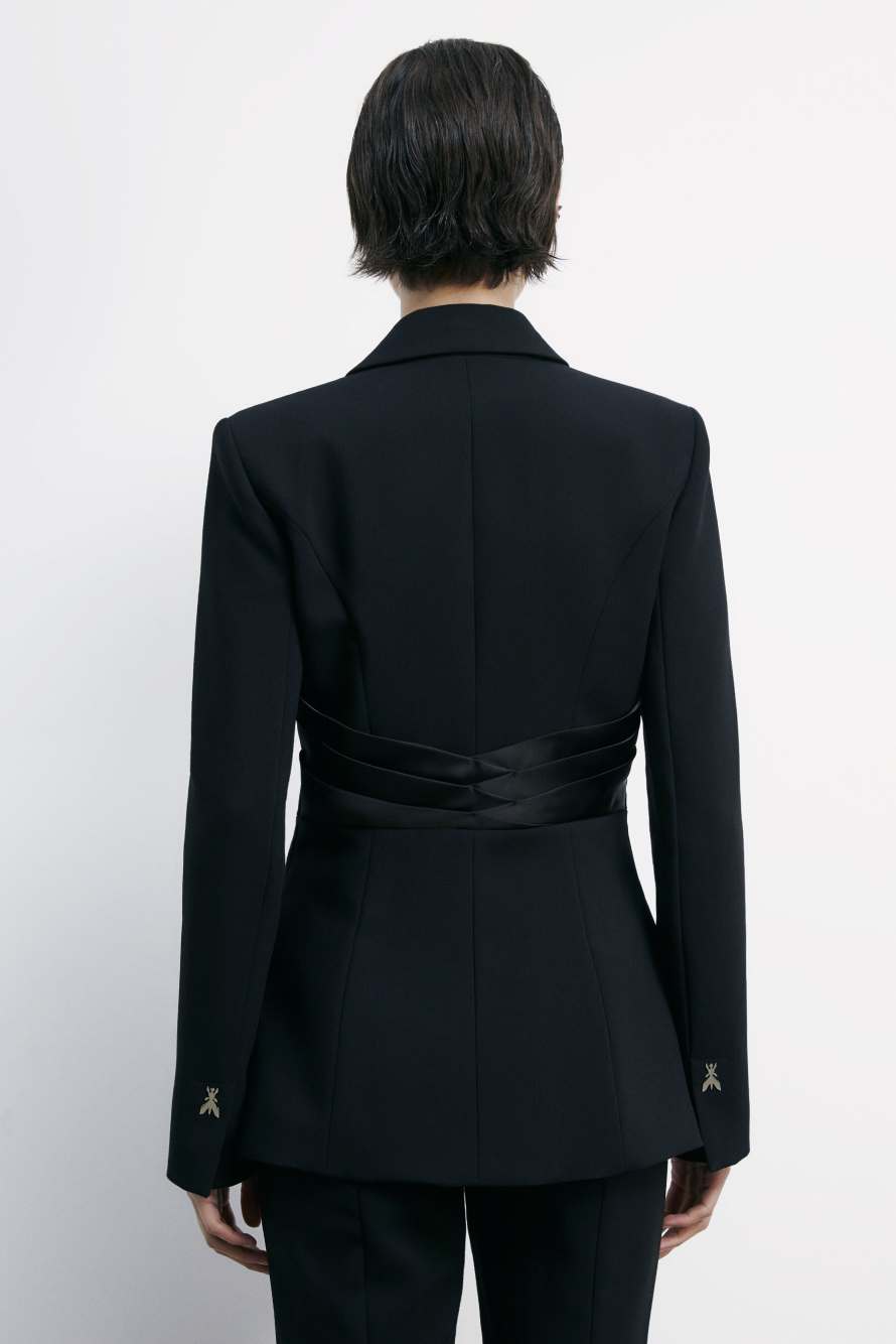 Blazer with draping, Black, Patrizia Pepe