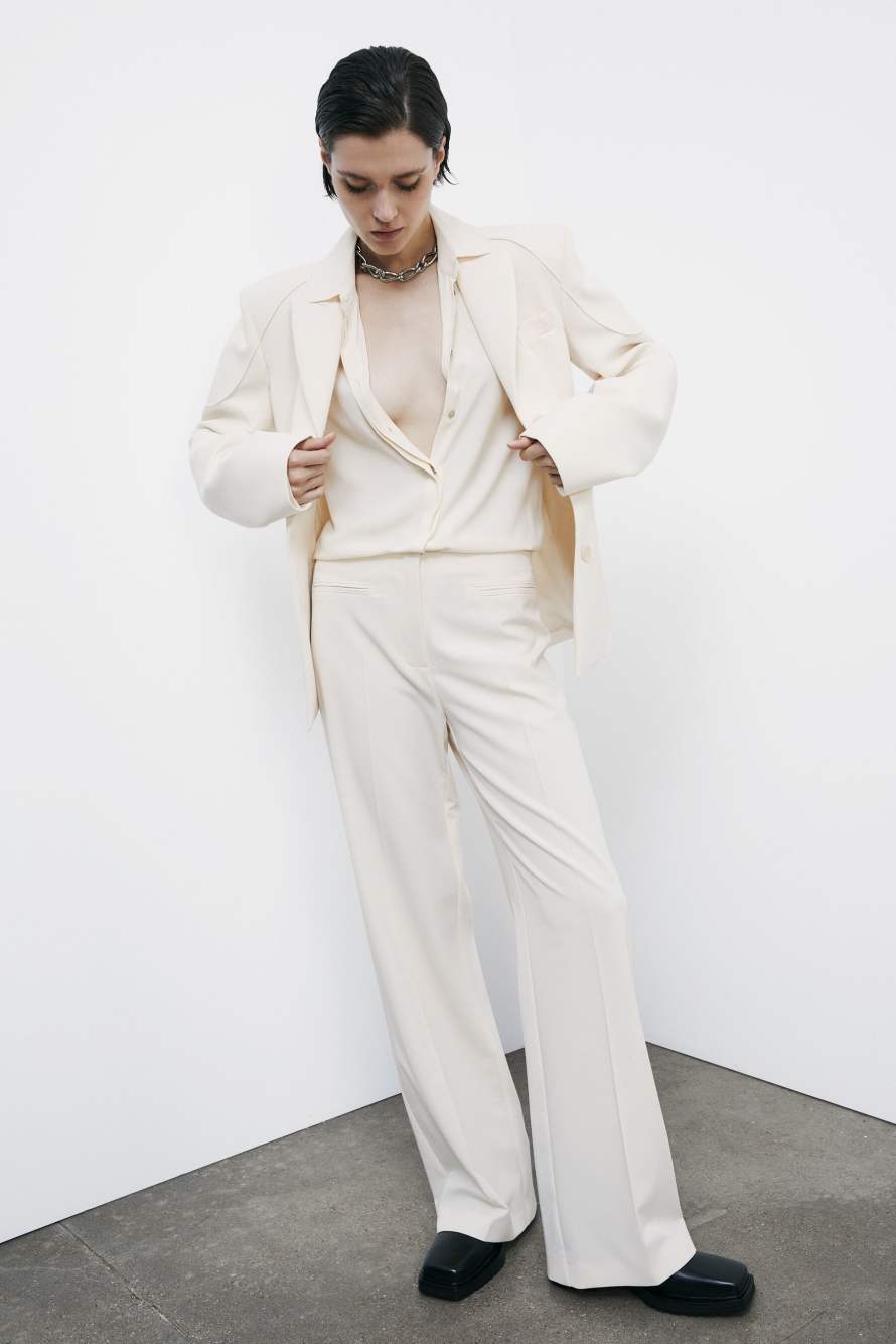 "ESSENTIAL" fluid viscose shirt, White, Patrizia Pepe