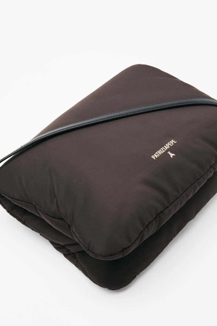 Sky Pillow Duo nylon bag, Brown, Patrizia Pepe