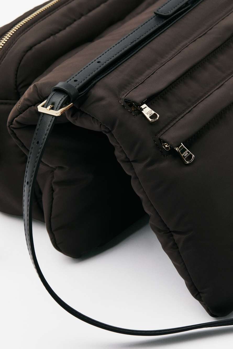 Sky Pillow Duo nylon bag, Brown, Patrizia Pepe