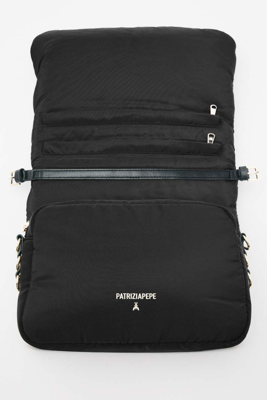 Sky Pillow Duo nylon bag, Black, Patrizia Pepe