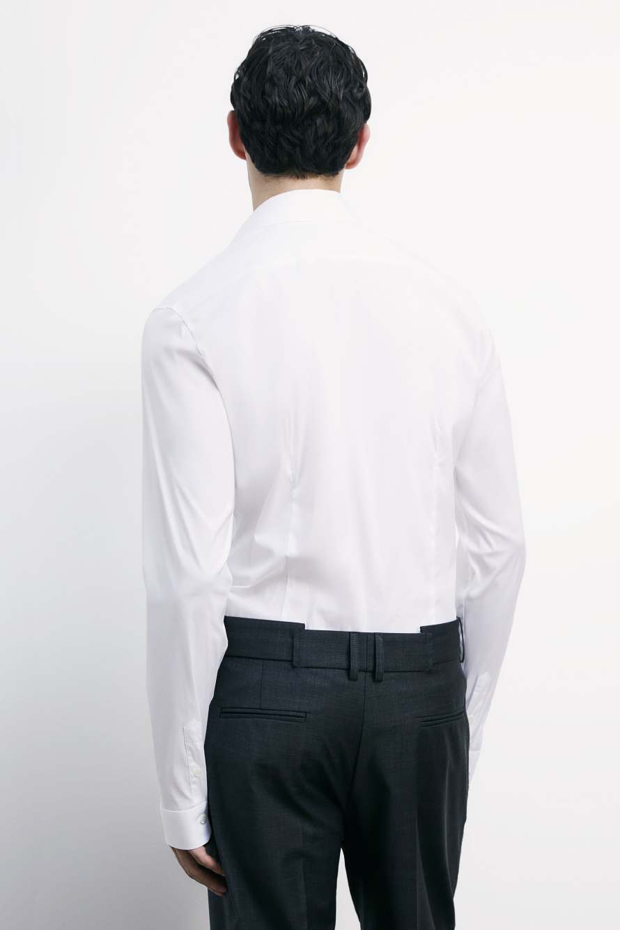 "ESSENTIAL" slim fit poplin shirt, White, Patrizia Pepe