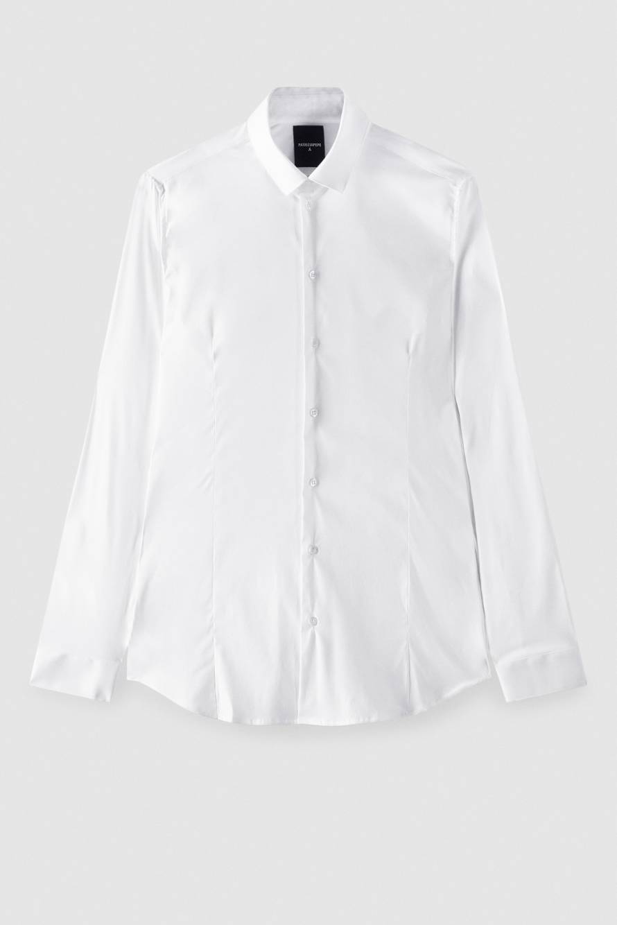 "ESSENTIAL" slim fit poplin shirt, White, Patrizia Pepe