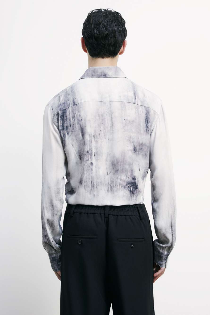 Flowing shirt with graphic viscose print, Abstract Fantasy, Patrizia Pepe