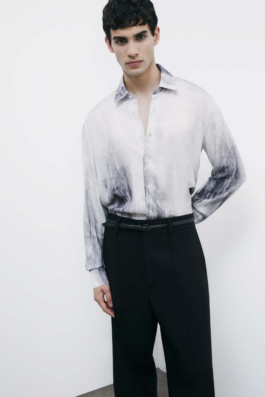 Flowing shirt with graphic viscose print, Abstract Fantasy, Patrizia Pepe