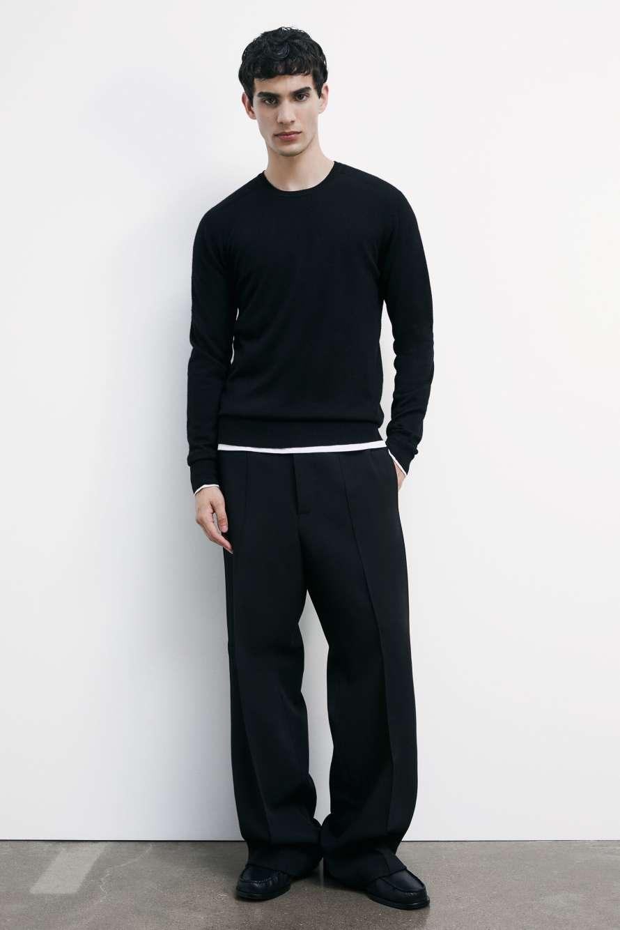 Wool crew neck sweater, Black, Patrizia Pepe