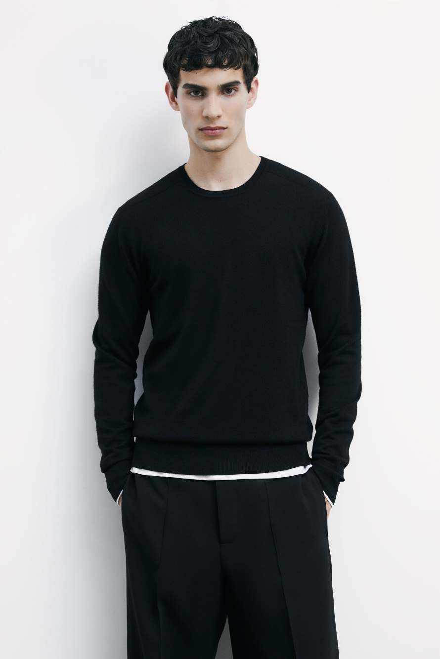 Wool crew neck sweater, Black, Patrizia Pepe