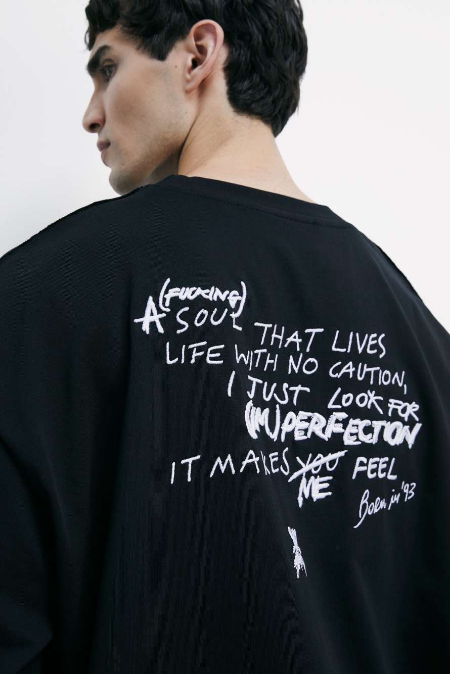 Cotton (IM)PERFECTION sweatshirt, Black, Patrizia Pepe