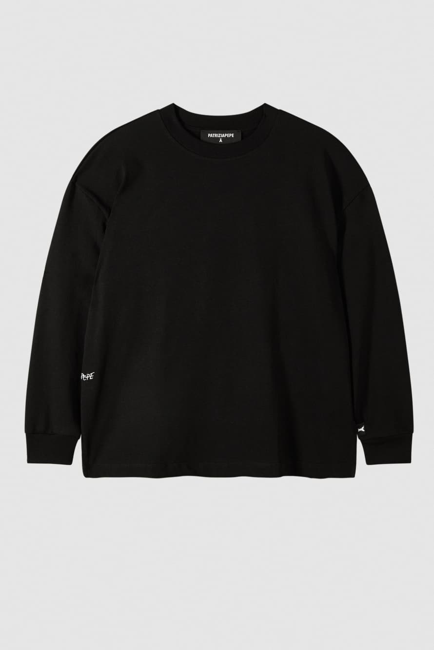 Cotton (IM)PERFECTION sweatshirt, Black, Patrizia Pepe