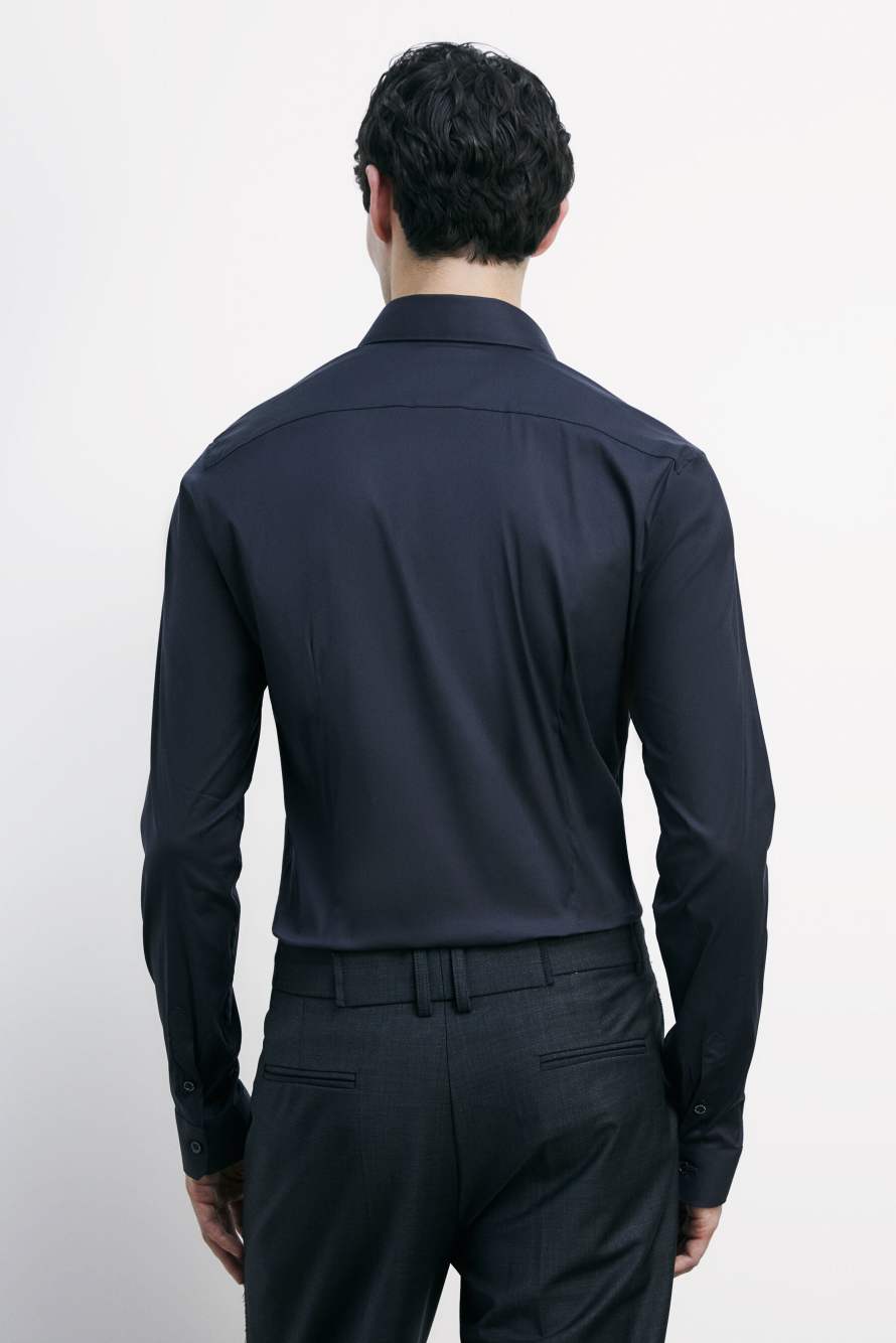 "ESSENTIAL" slim fit poplin shirt, Blue, Patrizia Pepe