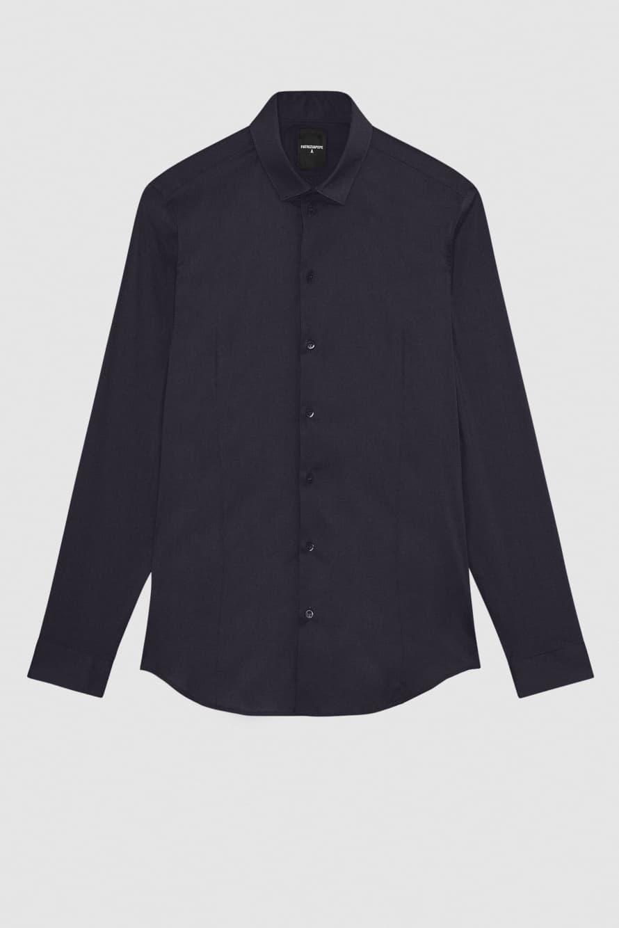 "ESSENTIAL" slim fit poplin shirt, Blue, Patrizia Pepe