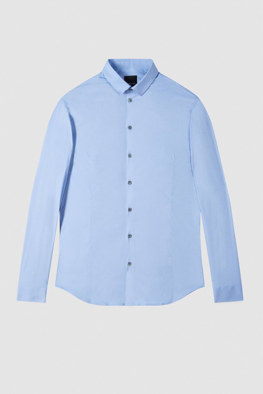 "ESSENTIAL" slim fit poplin shirt, Light Blue, Patrizia Pepe