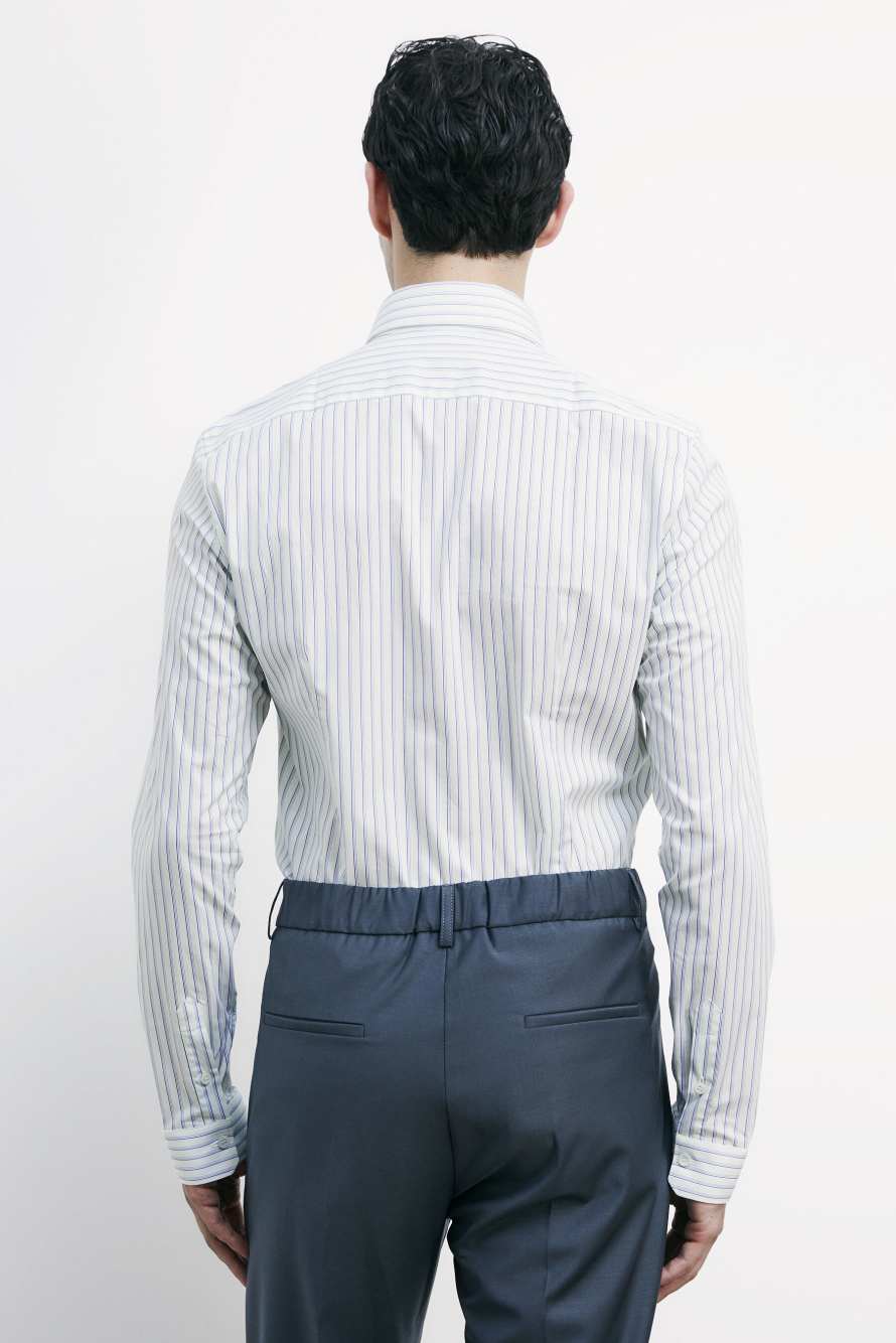 Cotton shirt with patterned print, Stripes, Patrizia Pepe