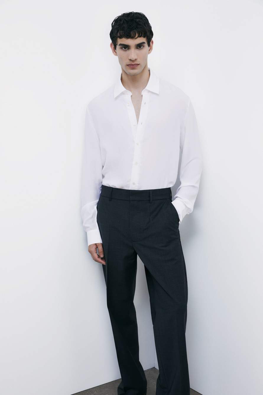 Рубашка из жаккардового твила из вискозы, Белый, Patrizia Pepe