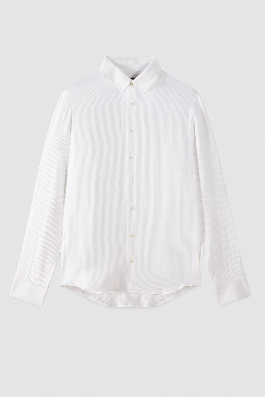 Рубашка из жаккардового твила из вискозы, Белый, Patrizia Pepe