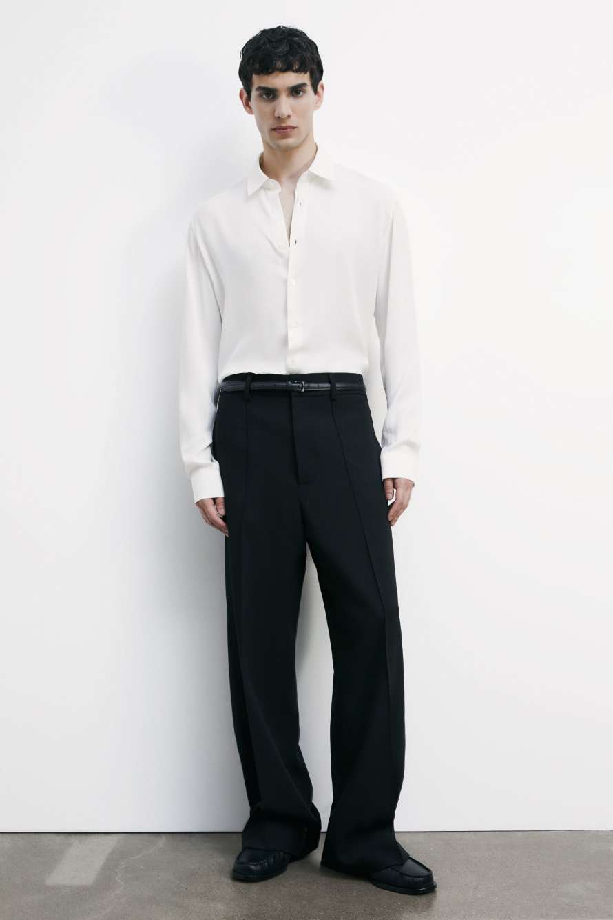 Solid-colored shirt in viscose twill, White, Patrizia Pepe