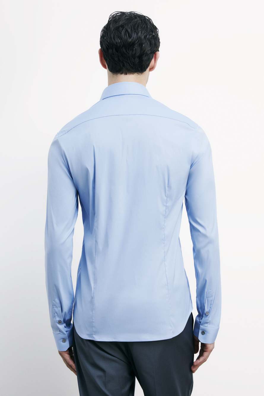 Обычная рубашка из хлопкового поплина, Голубой, Patrizia Pepe