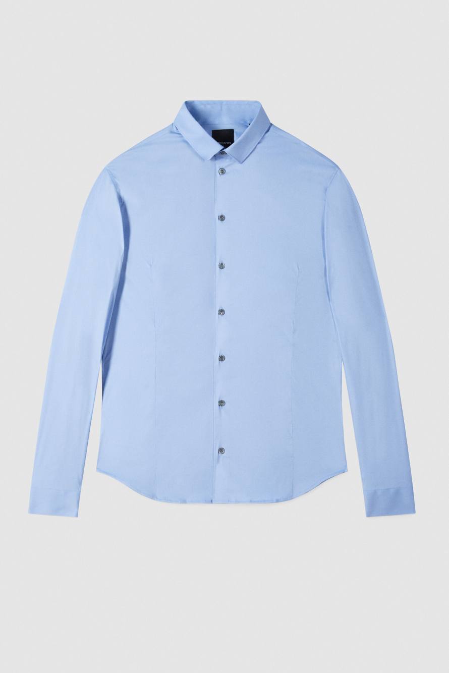 Обычная рубашка из хлопкового поплина, Голубой, Patrizia Pepe