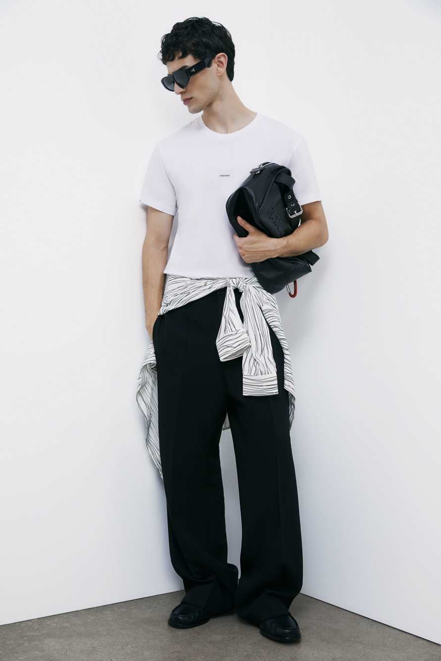 Трикотажная футболка из хлопка пима с логотипом, Белый, Patrizia Pepe