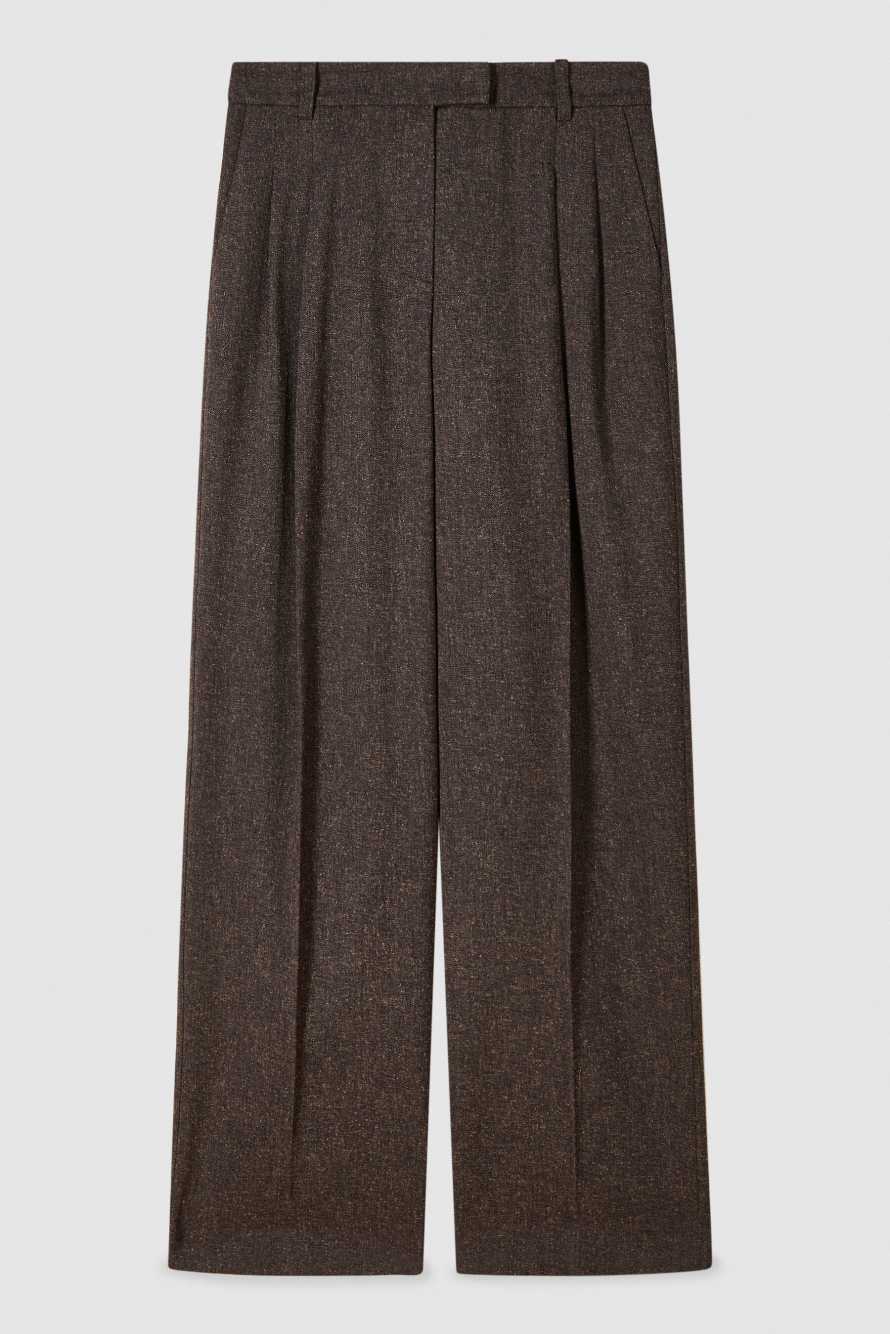 Structured pants with pleats, Brown, Patrizia Pepe