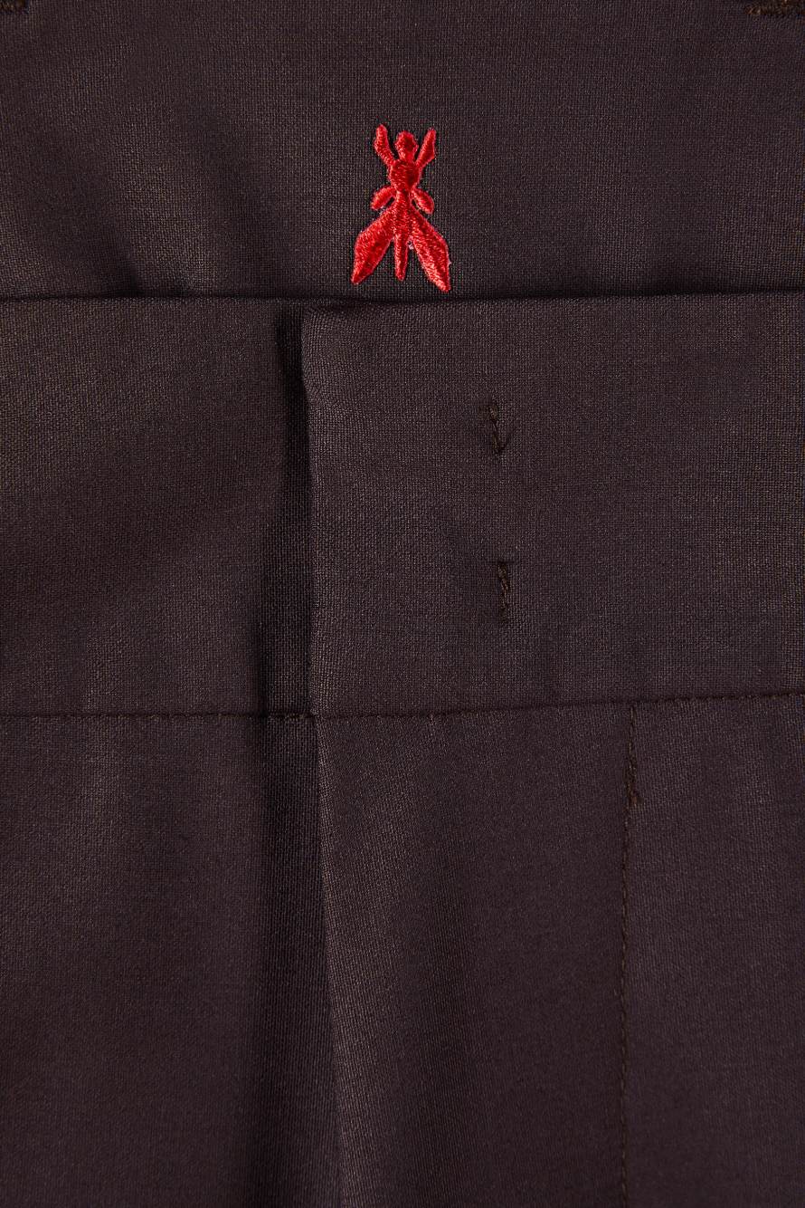 (IM)PERFECTION slim fit pants in cool wool, Brown, Patrizia Pepe