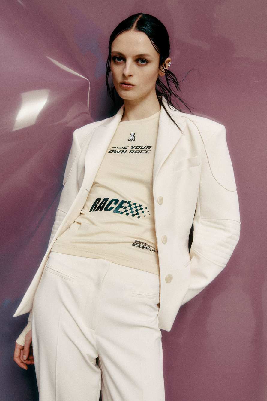 Racing long-sleeve top, Black/White, Patrizia Pepe