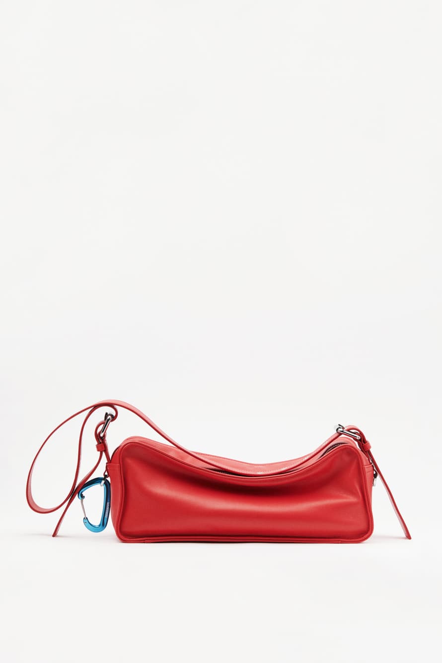 (IM)PERFECTION medium leather crossbody bag, Red, Patrizia Pepe