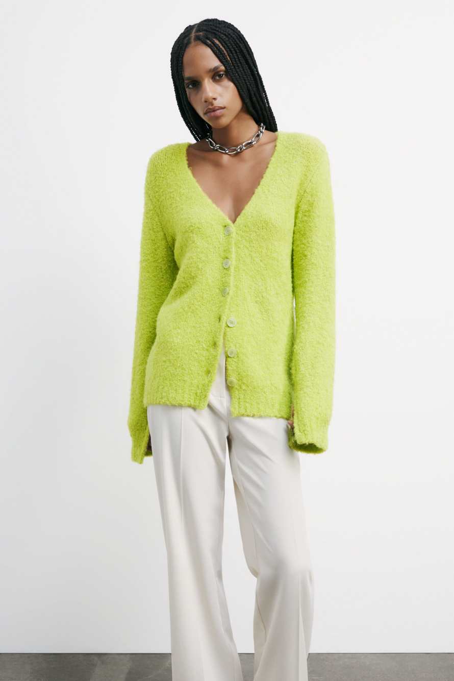 Fluffy cardigan, Green, Patrizia Pepe