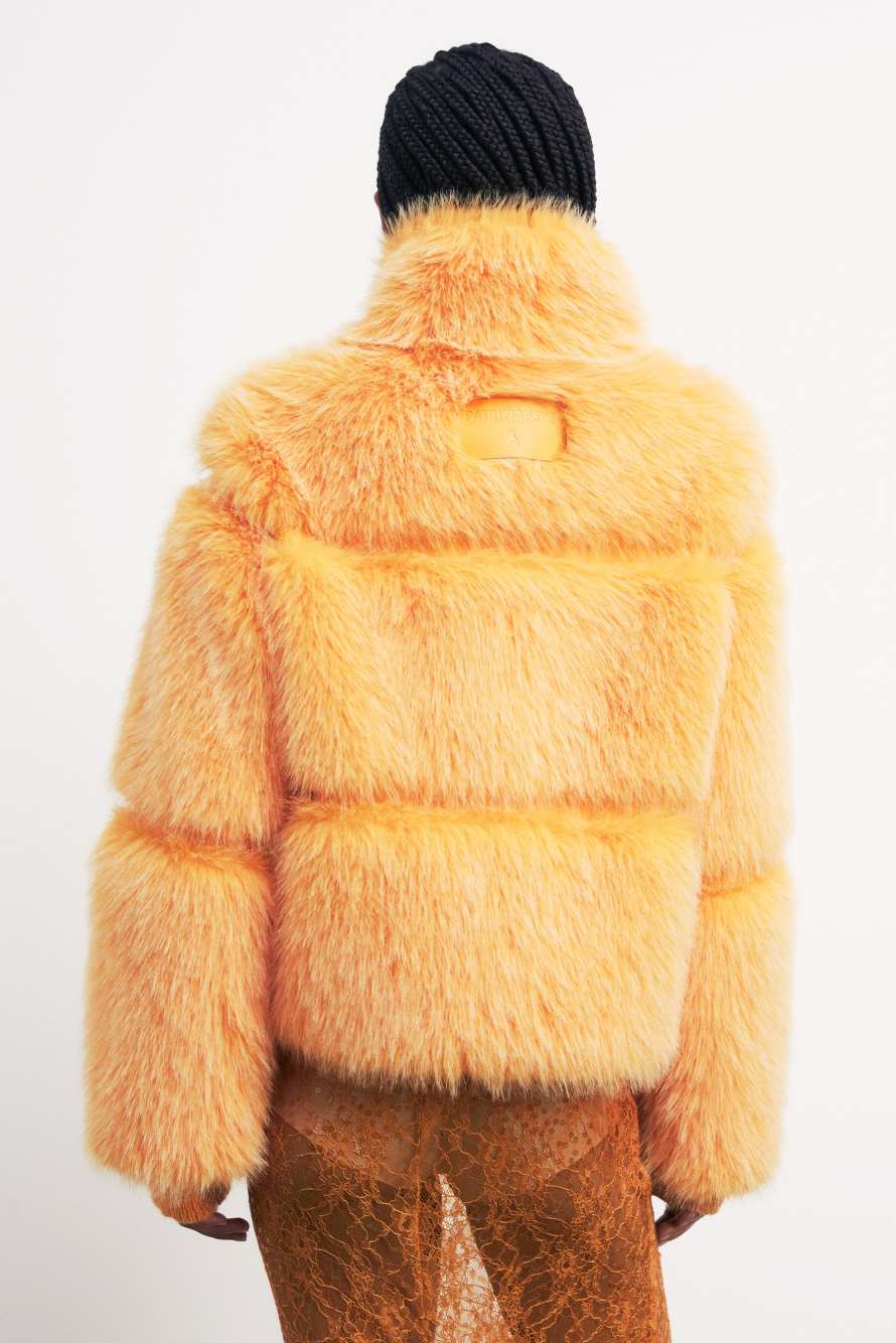 Короткая куртка с ворсом, Оранжевый, Patrizia Pepe